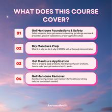 Load image into Gallery viewer, Basic Gel Manicure Course: Gel Foundations & Safety, Prep, Application & Removal