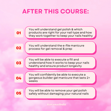 Load image into Gallery viewer, Advanced Gel Manicure: E-File Removal, Cuticle Prep & Builder Gel Application Course